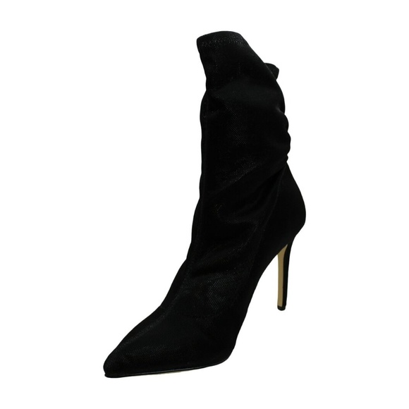 Badgley Michska Ronnie Stiletto Heel Pointed Toe Black Evening Boot Booties 8 - Picture 9 of 9